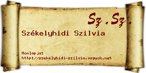 Székelyhidi Szilvia névjegykártya
